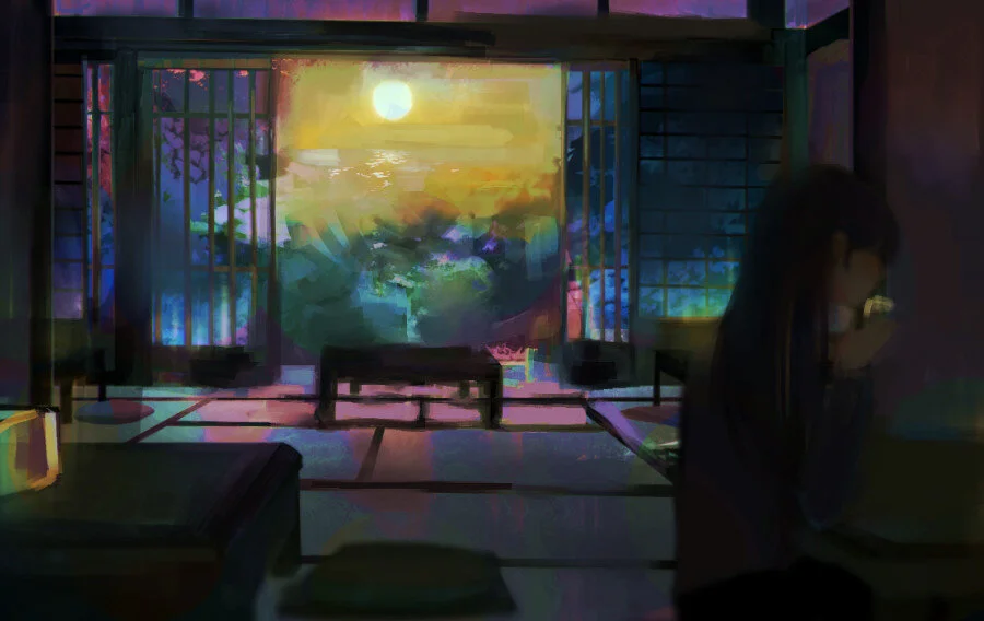 Tea Room digital painting
